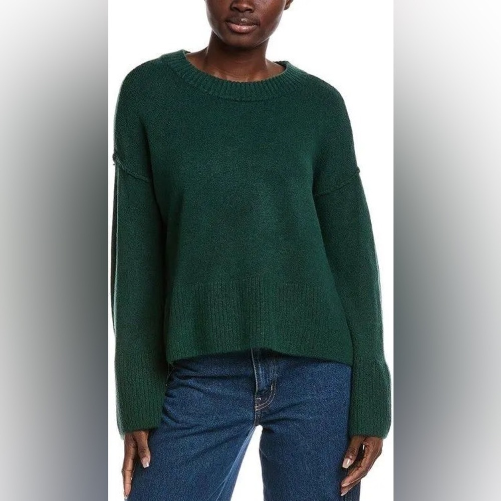 NWT Vince Camuto Crewneck Sweater Dark Green Windsor Moss Size XS